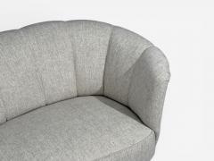 Danish Modern Banana Sofa Beechwood Green Fabric Denmark 1940s - 4514257