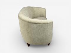 Danish Modern Banana Sofa Beechwood Green Fabric Denmark 1940s - 4514259