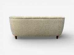 Danish Modern Banana Sofa Beechwood Green Fabric Denmark 1940s - 4514261
