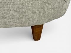 Danish Modern Banana Sofa Beechwood Green Fabric Denmark 1940s - 4514262