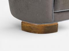 Danish Modern Banana Sofa Stained Beech Fabric Denmark 1930s - 4452768