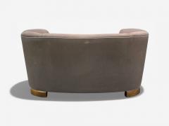 Danish Modern Banana Sofa Stained Beech Fabric Denmark 1930s - 4452772