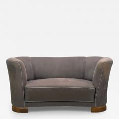 Danish Modern Banana Sofa Stained Beech Fabric Denmark 1930s - 4454498