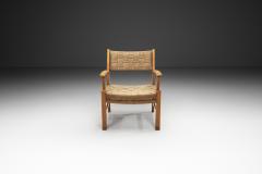 Danish Modern Beech Armchair with Woven Seat Denmark ca 1950s - 4366690