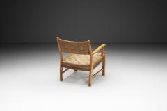 Danish Modern Beech Armchair with Woven Seat Denmark ca 1950s - 4366692