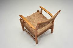 Danish Modern Beech Armchair with Woven Seat Denmark ca 1950s - 4366693