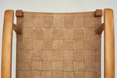 Danish Modern Beech Armchair with Woven Seat Denmark ca 1950s - 4366696