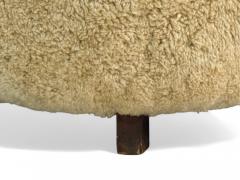 Danish Modern Beech Honey Sheepskin Banana Style Tub Chair Denmark 1930s - 4114700