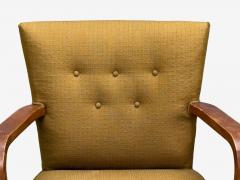 Danish Modern Bentwood Fabric Lounge Chairs Denmark 1930s - 4387199