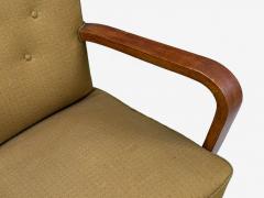 Danish Modern Bentwood Fabric Lounge Chairs Denmark 1930s - 4387201