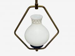 Danish Modern Brass Glass Pendant Light Denmark 1960s - 4360902