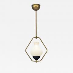Danish Modern Brass Glass Pendant Light Denmark 1960s - 4361259