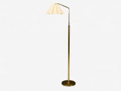 Danish Modern Brass Paper Adjustable Floor Lamp Denmark 1960s - 4356590