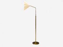 Danish Modern Brass Paper Adjustable Floor Lamp Denmark 1960s - 4356592