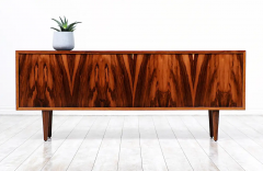 Danish Modern Brazilian Rosewood Bookcase with Glass Doors - 2876219