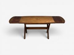 Danish Modern Brutalist Dining Table Stained Pine Denmark 1960s - 4576169