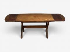 Danish Modern Brutalist Dining Table Stained Pine Denmark 1960s - 4576172