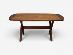 Danish Modern Brutalist Dining Table Stained Pine Denmark 1960s - 4576176