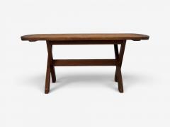 Danish Modern Brutalist Dining Table Stained Pine Denmark 1960s - 4576177