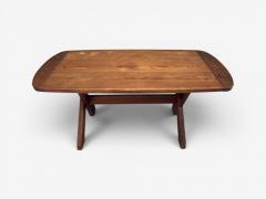 Danish Modern Brutalist Dining Table Stained Pine Denmark 1960s - 4576178