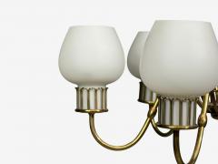 Danish Modern Chandelier Brass String Glass Denmark 1960s - 4763073