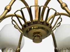 Danish Modern Chandelier Brass String Glass Denmark 1960s - 4763074