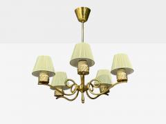 Danish Modern Chandelier Patinated Brass Denmark 1950s - 4799008