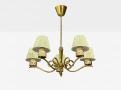 Danish Modern Chandelier Patinated Brass Denmark 1950s - 4799010