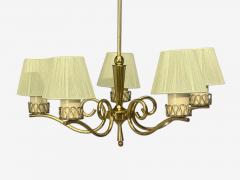 Danish Modern Chandelier Patinated Brass Denmark 1950s - 4799011