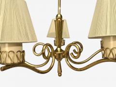 Danish Modern Chandelier Patinated Brass Denmark 1950s - 4799012