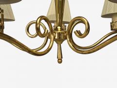 Danish Modern Chandelier Patinated Brass Denmark 1950s - 4799014