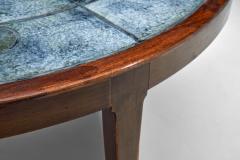 Danish Modern Coffee Table with Blue Tiles Denmark 1950s - 4028726