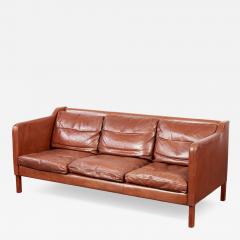 Danish Modern Cognac Leather Sofa - 4544330