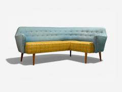 Danish Modern Corner Sofa Fabric Wood Denmark 1950s - 4497464