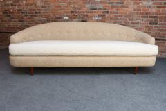 Danish Modern Curved Sofa in Teak and Two Tone Boucl by Selig - 4307784