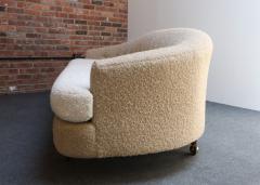 Danish Modern Curved Sofa in Teak and Two Tone Boucl by Selig - 4307788