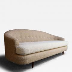 Danish Modern Curved Sofa in Teak and Two Tone Boucl by Selig - 4310110
