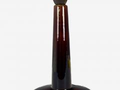 Danish Modern Deep Red Stoneware Table Lamp Denmark 1960s - 4330038