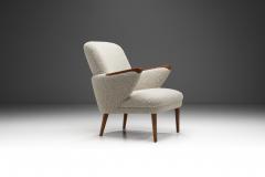 Danish Modern Easy Chair with Exotic Wood Arms and Oak Legs Denmark 1950s - 3312295