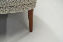 Danish Modern Easy Chair with Exotic Wood Arms and Oak Legs Denmark 1950s - 3312302