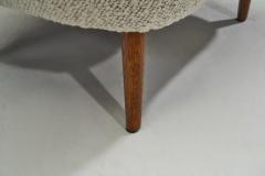 Danish Modern Easy Chair with Exotic Wood Arms and Oak Legs Denmark 1950s - 3314567