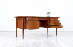 Danish Modern Executive Teak Desk with Bookcase - 2455872
