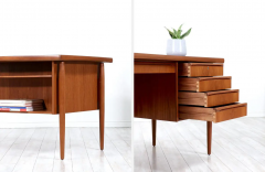 Danish Modern Executive Teak Desk with Bookcase - 2455879