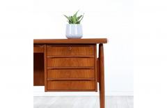 Danish Modern Executive Teak Desk with Bookcase - 2455880