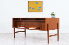 Danish Modern Executive Teak Desk with Bookshelf - 2226757