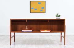 Danish Modern Executive Teak Desk with Bookshelf - 2226758