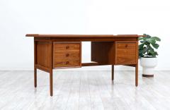 Danish Modern Executive Teak Desk with Raised Edges - 2385809