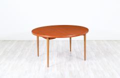 Danish Modern Expanding Oval Teak Oak Dining Table - 3263288