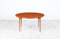 Danish Modern Expanding Oval Teak Oak Dining Table - 3263289