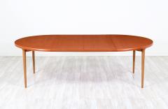 Danish Modern Expanding Oval Teak Oak Dining Table - 3263291